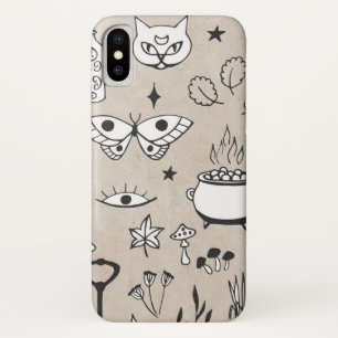 Case-Mate iPhone Case Croquis bouteille de chat papillon étoile feuille