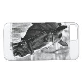 Coques Case-Mate iPhone Croquis Cheval noir et blanc (Dos (Horizontal))
