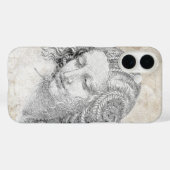 Coques Case-Mate iPhone Croquis de Léonard de Vinci Leda Parchemin Élégant (Verso (horizontal))