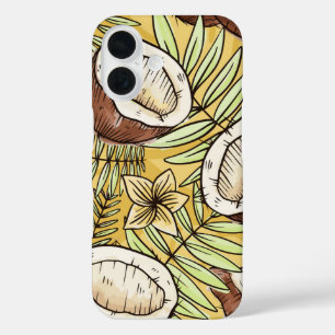 Coques iPhone 16 Croquis de noix de coco tropicale Vibes d'été