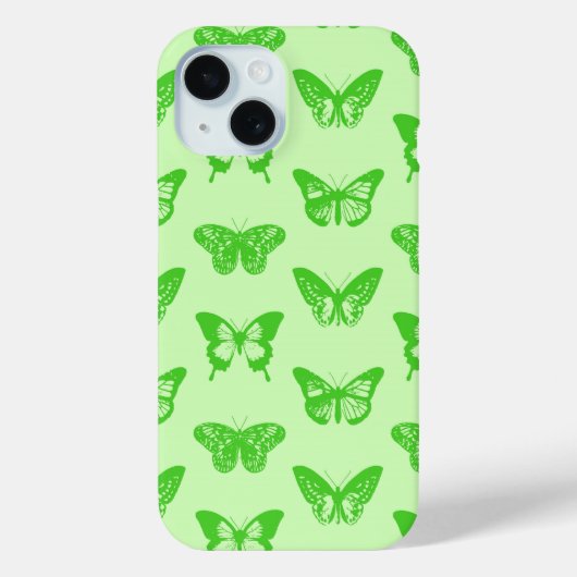 Coques Case-Mate iPhone Croquis de papillon, vert citron (Verso)