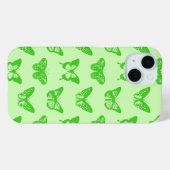Coques Case-Mate iPhone Croquis de papillon, vert citron (Verso (horizontal))