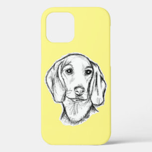 Case-Mate iPhone Case croquis de teckel dessiné à la main en noir et bla