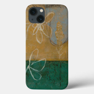 iPhone 13 Case Croquis floral avec le fleur sauvage et les