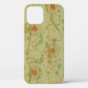 Case-Mate iPhone Case Croquis lapin et camomille, patte vintage transpar