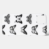 Coques Case-Mate iPhone Croquis papillon, blanc et noir (Verso (horizontal))