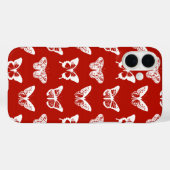 Coques Case-Mate iPhone Croquis papillon, rouge et blanc foncé (Verso (horizontal))