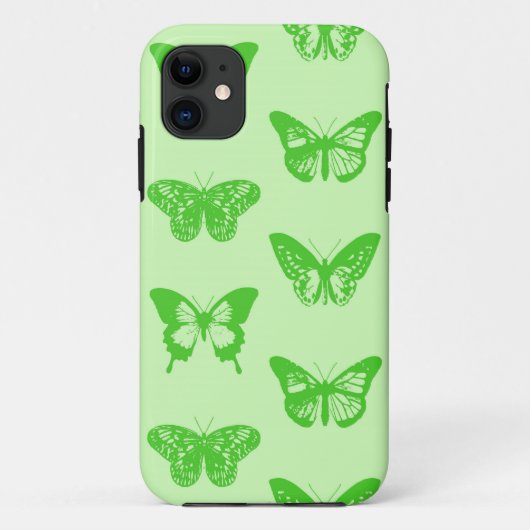Coques Case-Mate iPhone Croquis papillon, vert citron (Dos)