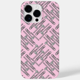Coque Pour Pour iPhone 14 Pro Max Crosshatch gris Trombone Motif rose