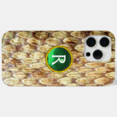 Coques Case-Mate iPhone CROTALUS Imprimé Serpent Peau vert Gem Monogramme (Verso (horizontal))
