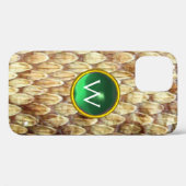 COQUES Case-Mate iPhone CROTALUS JADE GREEN GEM MONOGRAMME (Verso (horizontal))