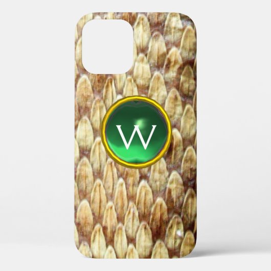 COQUES Case-Mate iPhone CROTALUS JADE GREEN GEM MONOGRAMME (Verso)
