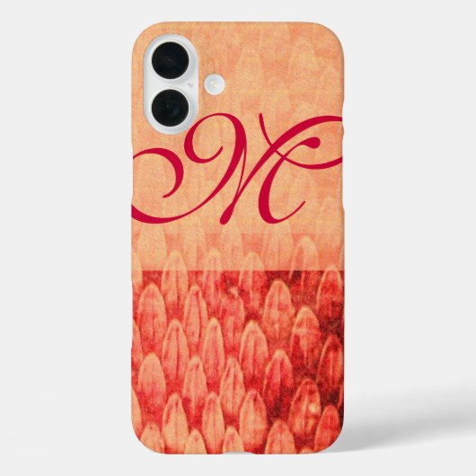 Coques Case-Mate iPhone CROTALUS MONOGRAM rouge rose fuchsia (Verso)