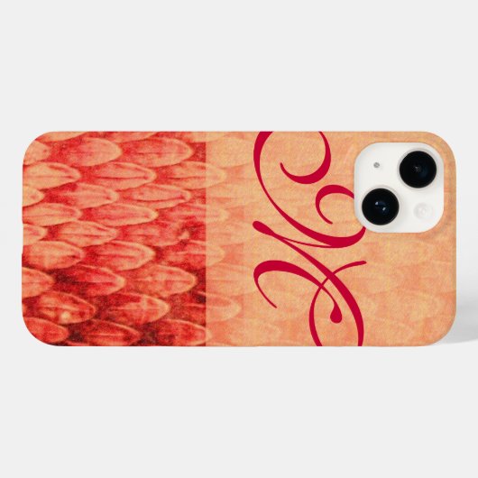 Coques Case-Mate iPhone CROTALUS MONOGRAM rouge rose fuchsia (Verso (horizontal))