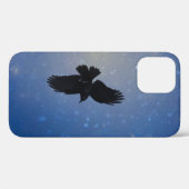 Coques Case-Mate iPhone Crow Dans Un Ciel Bleu Neige (Verso (horizontal))