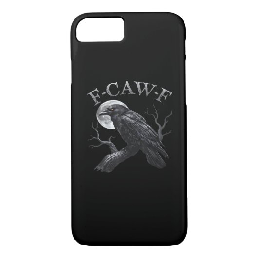 Coques Case-Mate iPhone Crow F-Caw-F Funny Bird Moon Retro Classic (Dos)