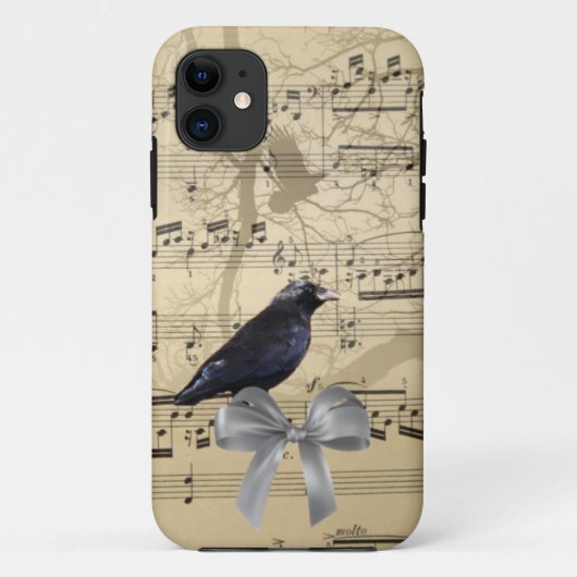 Coques Case-Mate iPhone Crow sur une feuille de musique (Dos)
