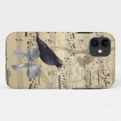 Coques Case-Mate iPhone Crow sur une feuille de musique (Dos (Horizontal))
