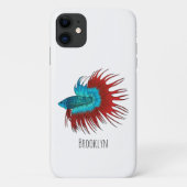 Coques Case-Mate iPhone Crowntail betta fish dessin animé (Dos)