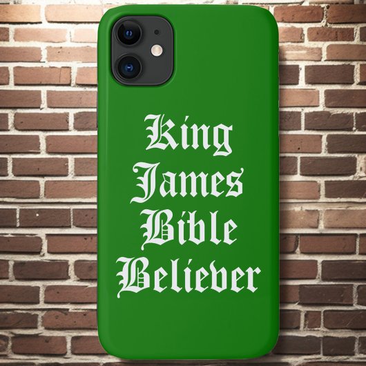 Coques Case-Mate iPhone Croyance chrétienne verte King James Bible Belith