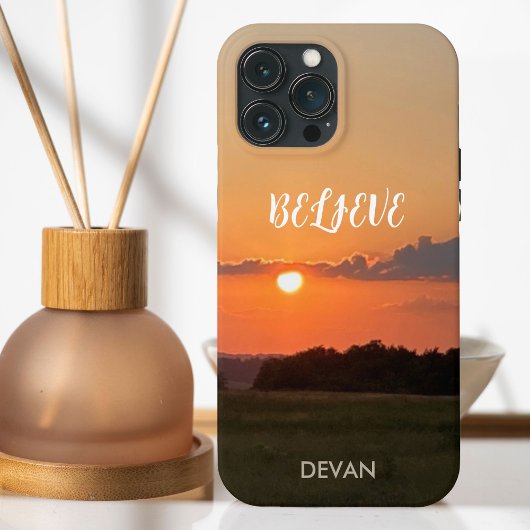 Coques Case-Mate iPhone Croyez, Beau coucher de soleil serein
