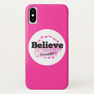 Case-Mate iPhone Case Croyez en vous-même aquarelle points roses