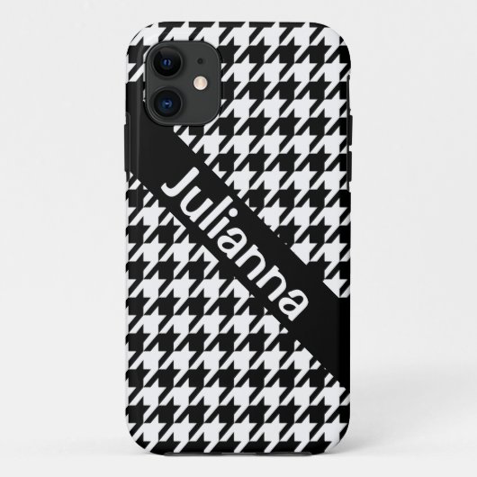 Coques Case-Mate iPhone Cru de noir de pied-de-poule de StellaRoot (Dos)