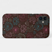 Coques Case-Mate iPhone cru de papier peint de l'Inde de fleur de paon (Dos (Horizontal))