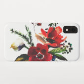 Coques Case-Mate iPhone Cru floral élégant d'aquarelle d'hiver (Dos (Horizontal))