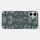 Coques Case-Mate iPhone crustacés de corne damassé apatite foncé (Verso (horizontal))