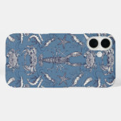 Coques Case-Mate iPhone crustacés de cornwall bleu damask ultra marine (Verso (horizontal))