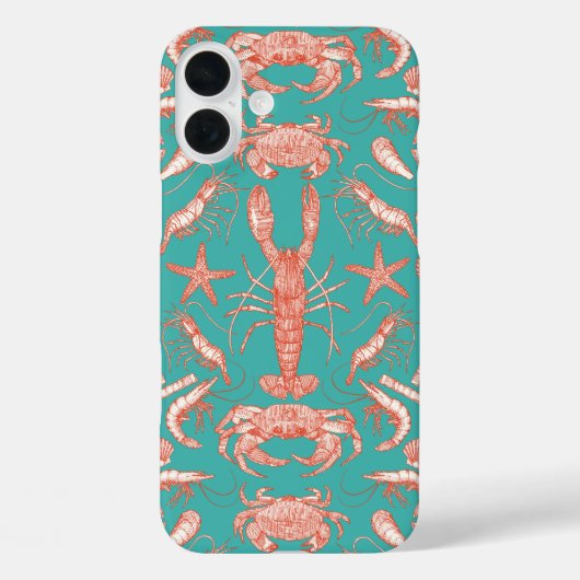 Coques Case-Mate iPhone crustacés de cornwall damask cayenne verdigris (Verso)