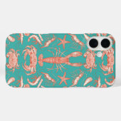 Coques Case-Mate iPhone crustacés de cornwall damask cayenne verdigris (Verso (horizontal))