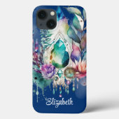 Coques Case-Mate iPhone Crystals de Boho Dreamcatcher Navy (Verso)