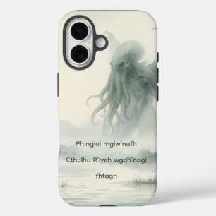 Coques iPhone 16 Cthulhu Rêveur Aquarelle Lovecraft