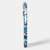 Coques Case-Mate iPhone Cube 3D Moderne Abstrait avec Ondulation Bleue (Verso / Gauche)