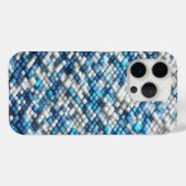 Coques Case-Mate iPhone Cube 3D Moderne Abstrait avec Ondulation Bleue (Verso (horizontal))