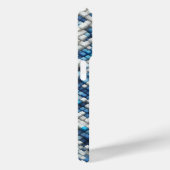 Coques Case-Mate iPhone Cube 3D Moderne Abstrait avec Ondulation Bleue (Verso / Droite)