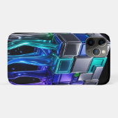 Coques Case-Mate iPhone Cube de puzzle chrome futuriste (Dos (Horizontal))