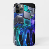 Coques Case-Mate iPhone Cube de puzzle chrome futuriste  (Dos)