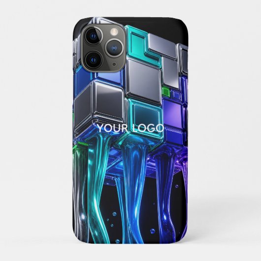 Coques Case-Mate iPhone Cube de puzzle chromé futuriste (Dos)