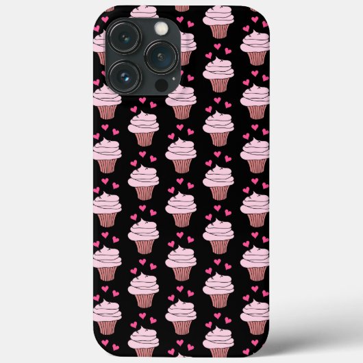 Coques Case-Mate iPhone Cubes Cupcakes Rose Et Noir (Verso)