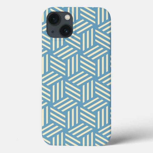 Coques Case-Mate iPhone Cubes d'illusion optique Abstraite rétro Motif ble (Verso)