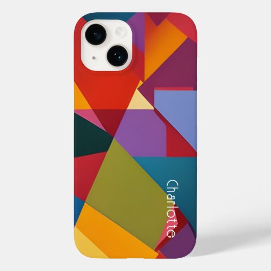 Coques Case-Mate iPhone Cubisme personnalisé Motif Texte Modèle (Verso)