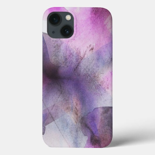 Coques Case-Mate iPhone cubisme transparent violet art abstrait (Verso)