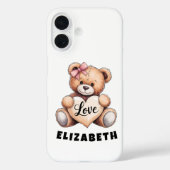 Coques Case-Mate iPhone Cudly Valentine's Day mignon ours Customisé (Verso)