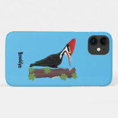 Coques Case-Mate iPhone Cue drôle Pileated woodpecker dessin d'illustratio (Dos (Horizontal))