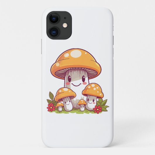 Coques Case-Mate iPhone Cueillette de champignons, style kawaii heureux (Dos)