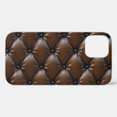Coques Case-Mate iPhone Cuir au chocolat : Texture luxueuse d'Upholstery (Verso (horizontal))
