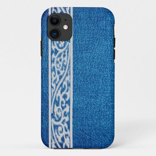 Coques Case-Mate iPhone Cuir bleu moderne (Dos)